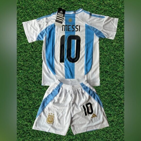MESSI ARGENTINA Jersey, Shorts SetNWT Home Champion Version 2024 kids - Picture 2 of 2